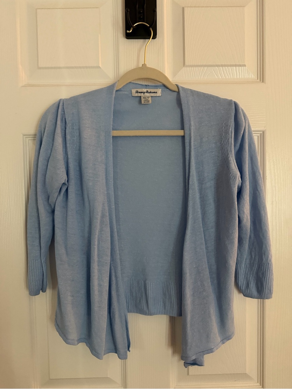 Tommy Bahama Light Blue Open-Front Cardigan